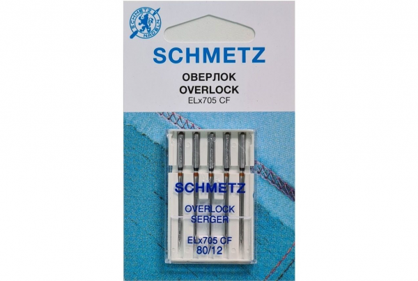 Иглы Schmetz для оверлока ELx705 CF №80, 5 шт в Гусиноозерске